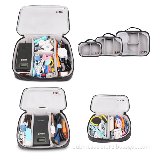 BUBM Transparent 3pcs Per Set Travel Carry Bag / Electronic Accessories Organizer / Packing Cubes